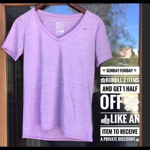 Nike pink & white dry fit shirt, Medium